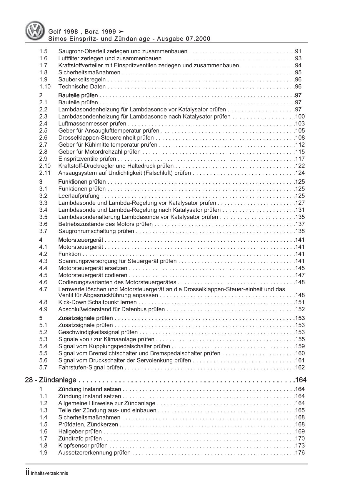VW Golf 4 1J 1997-2003 Simos Einspritz- Zündanlage 100-102 PS Reparaturanleitung