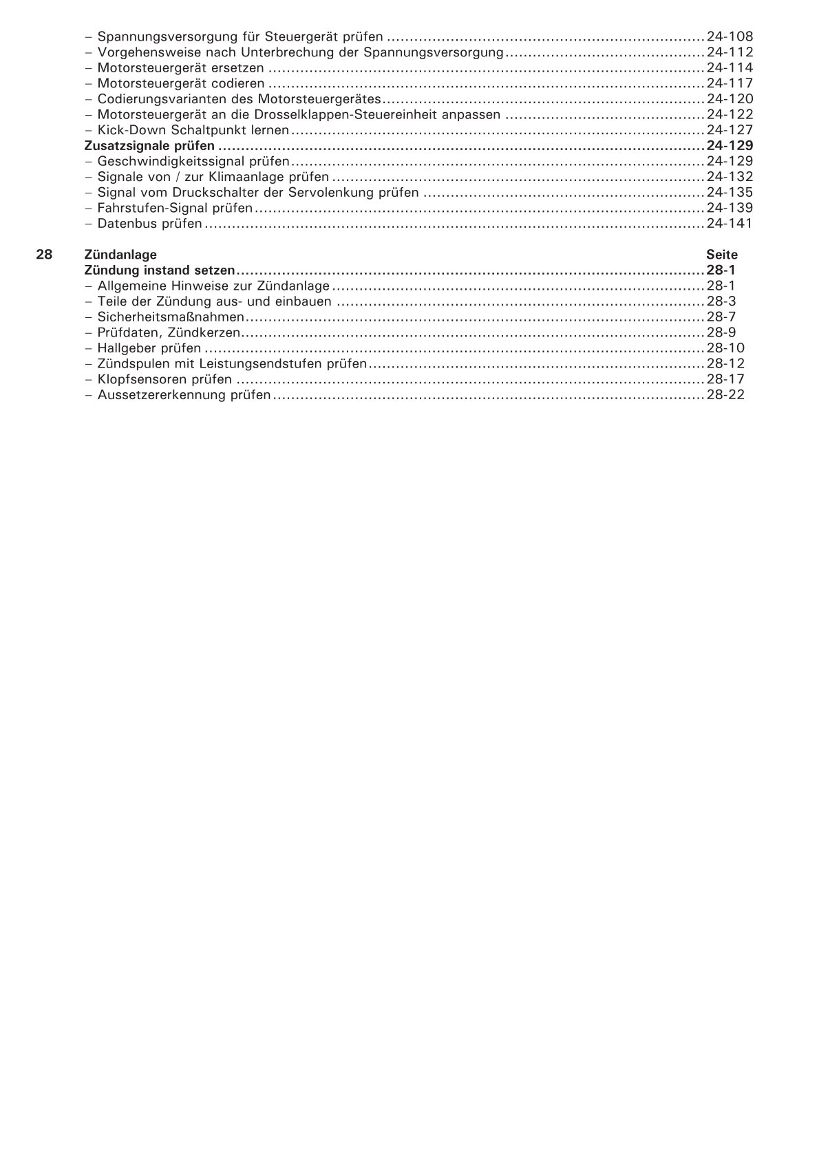 VW Golf 4 Typ 1J 1997-2003 Motronic Einspritz Zündanlage 1,8l Reparaturanleitung