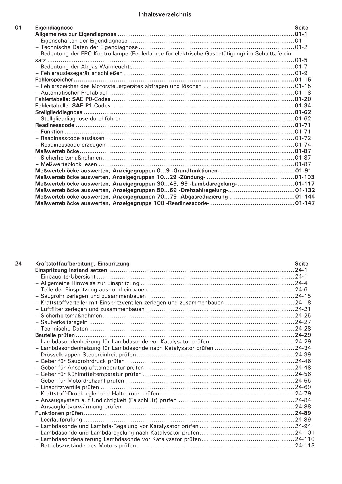 VW Golf 4 Typ 1J (97-03) Motronic Einspritz- Zündanlage 75 PS Reparaturanleitung