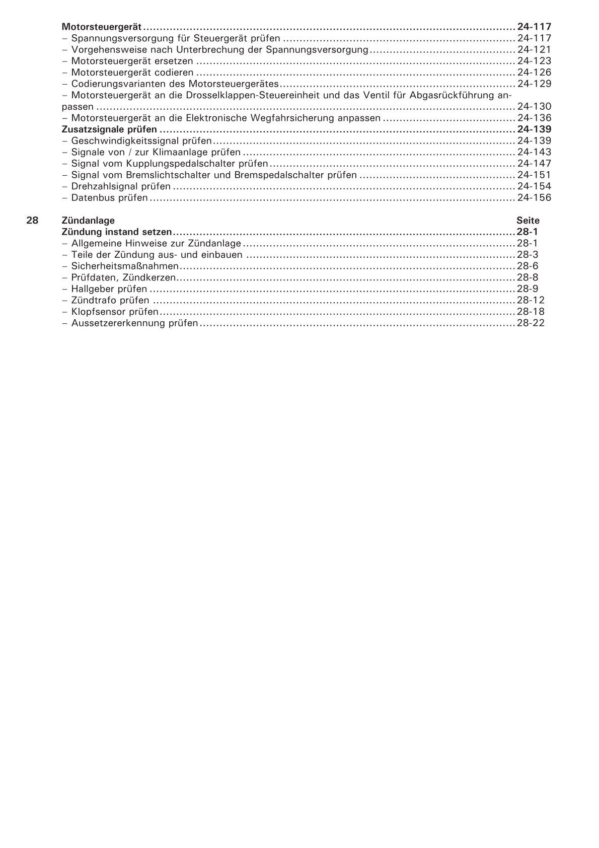 VW Golf 4 Typ 1J (97-03) Motronic Einspritz- Zündanlage 75 PS Reparaturanleitung