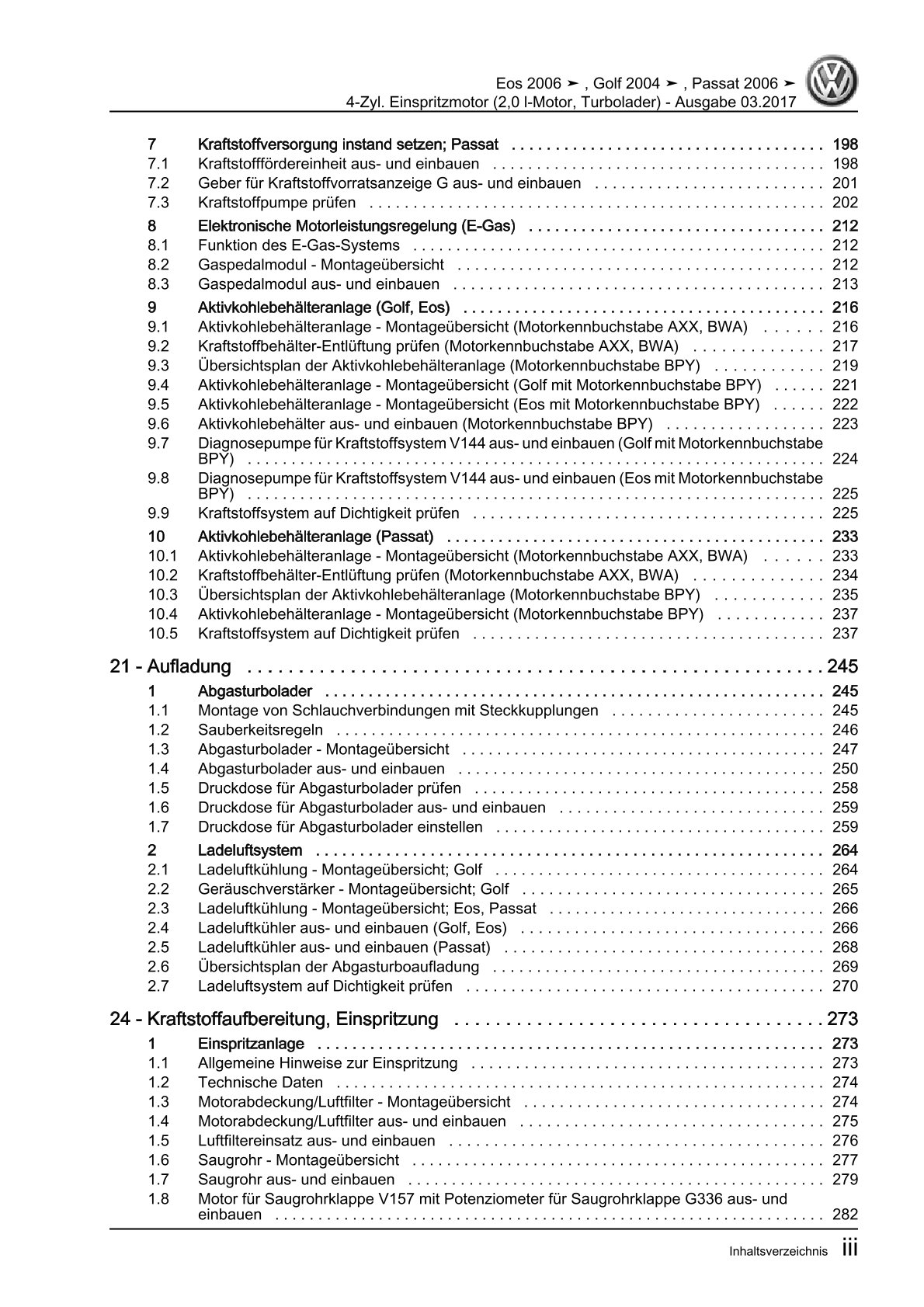 VW Golf 5 Variant 1K5 2007-2009 Dieselmotor 1,6l 90-105 PS Reparaturanleitung