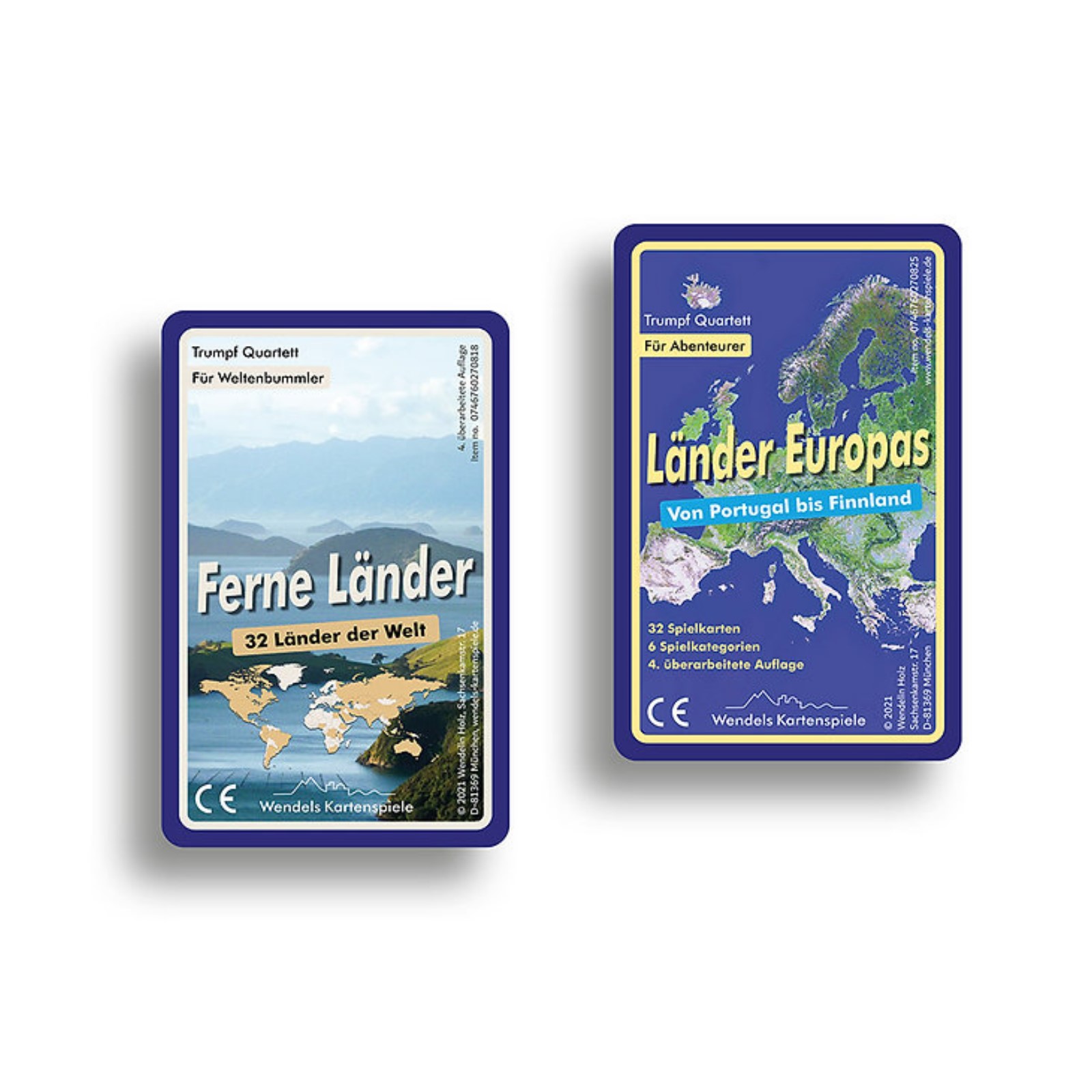 2er Set/Pack Ferne Länder Europas Quartett Kartenspiel Gesellschaftsspiel