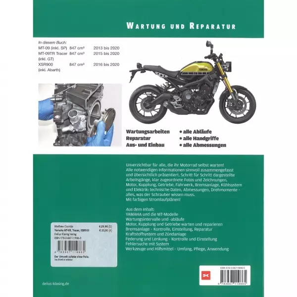 Yamaha MT-09 Tracer XSR900 Das Schrauberbuch - Wartungs- und Reparaturanleitung