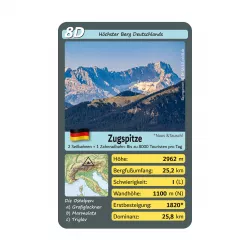 Die Zugspitze ist Deutschlands höchster Gipfel mit 2962 m Höhe im Wettersteingebirge. Bekannt für die historische Zugspitzbahn und als bedeutendes Wahrzeichen für Bayern und ganz Deutschland