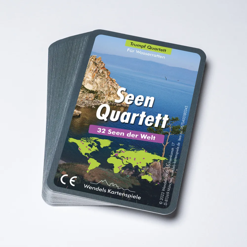 Wendels Kartenspiele: Entdecke die Freuden der Quartette zu den Seen der Welt.