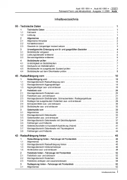 Audi 100 Typ 4A 1990-1997 Fahrwerk Achsen Lenkung AWD Reparaturanleitung PDF