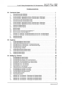 Audi 100 4A (90-97) 5 6 Gang Schaltgetriebe Kupplung 01E Reparaturanleitung PDF