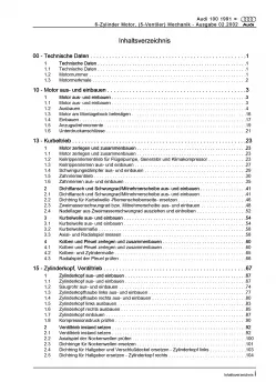 Audi 100 4A (90-97) 6-Zyl. Benzinmotor 193 PS Mechanik Reparaturanleitung PDF