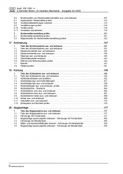 Audi 100 4A (90-97) 6-Zyl. Benzinmotor 193 PS Mechanik Reparaturanleitung PDF