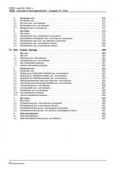 Audi 80 Typ 8C 1991-1995 Karosseriearbeiten Innen Außen Reparaturanleitung PDF