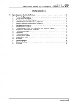 Audi 80 Typ 8C 1991-1995 Eigendiagnose Automatikgetriebe 097 Reparaturanleitung