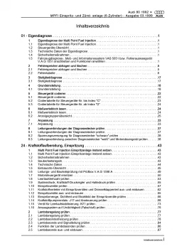 Audi 80 Typ 8C 1991-1995 6-Zyl. MPFI Einspritz- Zündanlage Reparaturanleitung