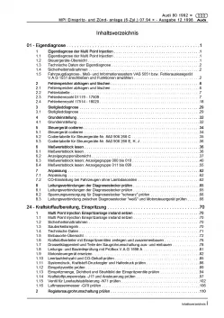 Audi 80 8C 1994-1995 6-Zyl. MPI Einspritz- Zündanlage 2,8l Reparaturanleitung