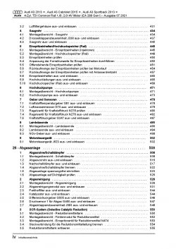 Audi A3 8V 2012-2020 1,6l 2,0l Dieselmotor 105-184 PS Reparaturanleitung PDF