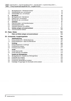 Audi A3 8V 2012-2020 7 Gang Automatikgetriebe DSG DKG 0DL Reparaturanleitung PDF