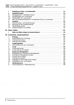 Audi A3 8V 2012-2020 7 Gang Automatikgetriebe DSG DKG 0GC Reparaturanleitung PDF