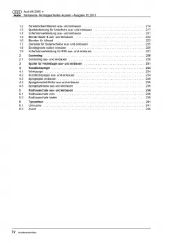 Audi A6 Typ 4F 2004-2011 Karosserie Montagearbeiten Außen Reparaturanleitung