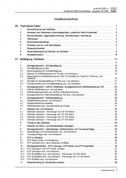 Audi A6 4F (04-11) Multitronic Getriebe 0AN Frontantrieb Reparaturanleitung PDF