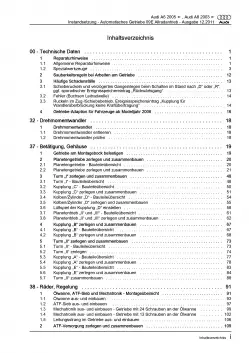 Audi A6 4F 2004-2011 Instandsetzung Automatikgetriebe 09E Reparaturanleitung PDF