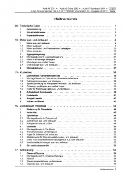 Audi A7 Typ 4G 2010-2018 1,8l 2,0l Benzinmotor 190-252 PS Reparaturanleitung