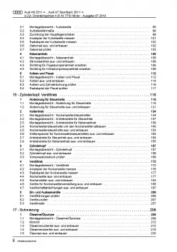 Audi A7 Typ 4G 2010-2018 8-Zyl. 4,0l Benzinmotor 420-560 PS Reparaturanleitung