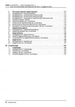 Audi A7 4G 2010-2018 6-Zyl. 3,0l Dieselmotor TDI 211-272 PS Reparaturanleitung