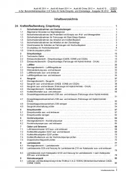 Audi A7 4G 2010-2018 Benzin Einspritz- Zündanlage 2,0l Reparaturanleitung PDF