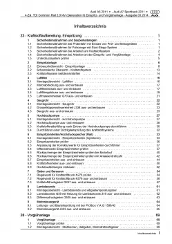 Audi A7 4G 2010-2018 Diesel Einspritz- Vorglühanlage 2,0l Reparaturanleitung PDF