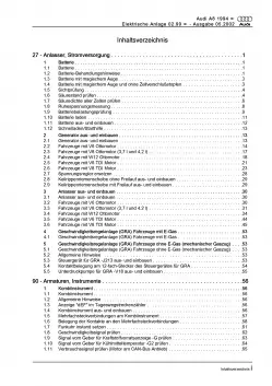 Audi A8 4D 1999-2002 Elektrische Anlage Elektrik Systeme Reparaturanleitung PDF