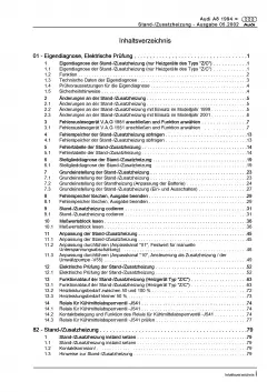 Audi A8 Typ 4D 1994-2002 Standheizung Zusatzheizung Reparaturanleitung PDF