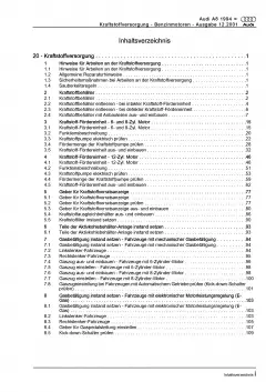 Audi A8 Typ 4D 1994-2002 Kraftstoffversorgung Benzinmotoren Reparaturanleitung