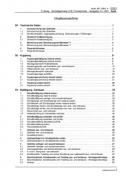 Audi A8 4D 1994-2002 6 Gang 01E Schaltgetriebe Kupplung Reparaturanleitung PDF