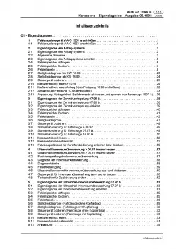 Audi A8 Typ 4D 1994-2002 Eigendiagnose Karosserie Reparaturanleitung