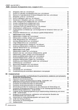 Audi A8 Typ 4E 2002-2010 Karosserie Montagearbeiten Innen Reparaturanleitung