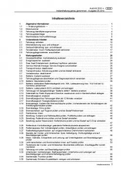 Audi A8 Typ 4H 2010-2017 Instandhaltung Inspektion Wartung Reparaturanleitung