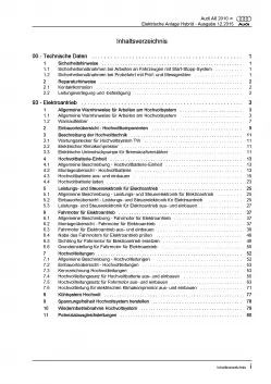 Audi A8 4H 2010-2017 Elektrische Anlage Systeme Hybrid Reparaturanleitung PDF