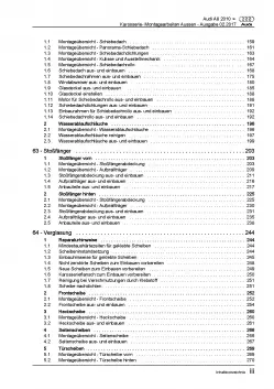 Audi A8 Typ 4H 2010-2017 Karosserie Montagearbeiten Außen Reparaturanleitung PDF