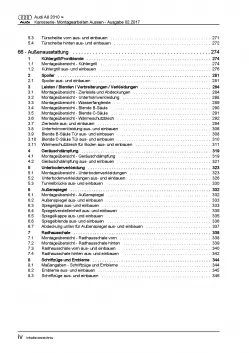 Audi A8 Typ 4H 2010-2017 Karosserie Montagearbeiten Außen Reparaturanleitung PDF