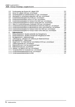 Audi A8 Typ 4H 2010-2017 Heizung Belüftung Klimaanlage Reparaturanleitung PDF