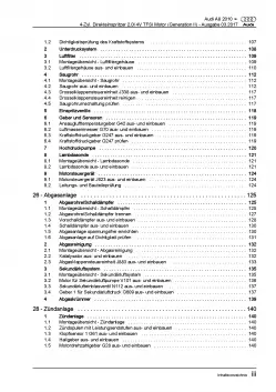 Audi A8 Typ 4H 2010-2017 4-Zyl. 2,0l Benzinmotor 211 PS Reparaturanleitung PDF