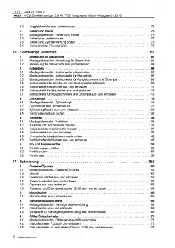 Audi A8 4H 2010-2017 6-Zyl. 3,0l Benzinmotor 290-333 PS Reparaturanleitung PDF