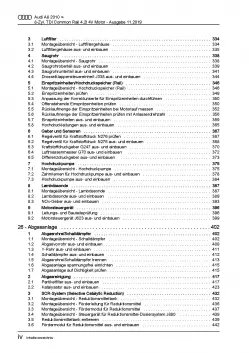 Audi A8 4H 2010-2017 8-Zyl. 4,2l Dieselmotor TDI 351 PS Reparaturanleitung PDF