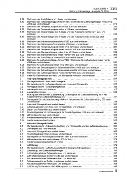 Audi A8 Typ 4N ab 2017 Heizung Belüftung Klimaanlage Reparaturanleitung PDF