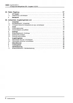 Audi A8 Typ 4N ab 2017 Automatikgetriebe 8 Gang 0D6 Reparaturanleitung PDF