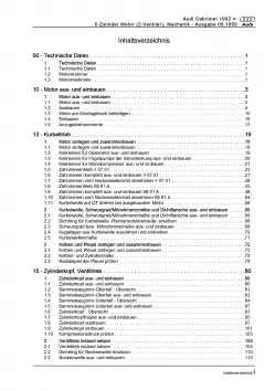 Audi Cabriolet 1991-2000 2,3l Benzinmotor 133 PS Mechanik Reparaturanleitung
