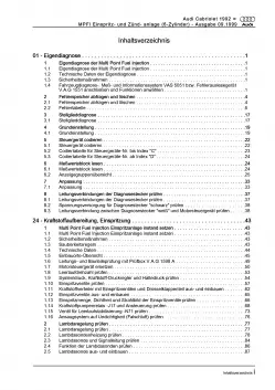 Audi Cabriolet 1991-2000 MPFI Einspritz- Zündanlage 2,6l Reparaturanleitung