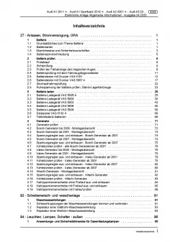 Audi Q2 GA ab 2016 Allgemeine Infos Elektrische Anlage Reparaturanleitung PDF