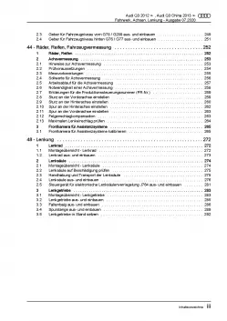 Audi Q3 Typ 8U 2011-2018 Fahrwerk Achsen Lenkung Reparaturanleitung