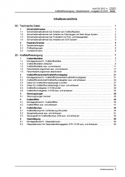 Audi Q3 8U 2011-2018 Kraftstoffversorgung Dieselmotoren Reparaturanleitung PDF