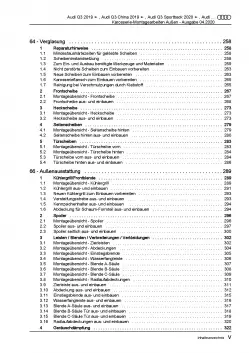 Audi Q3 Typ F3 ab 2018 Karosserie Montagearbeiten Außen Reparaturanleitung PDF